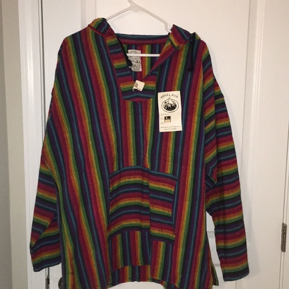 New RARE Vintage Old ❤️Rainbow Ron Jon Baja Hoodie jacket with tag!!☀️